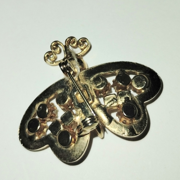 Vintage U/S Weiss Crystal AB Rhinestone Bug Insect Butterfly Bee Brooch Pin - Picture 4 of 4